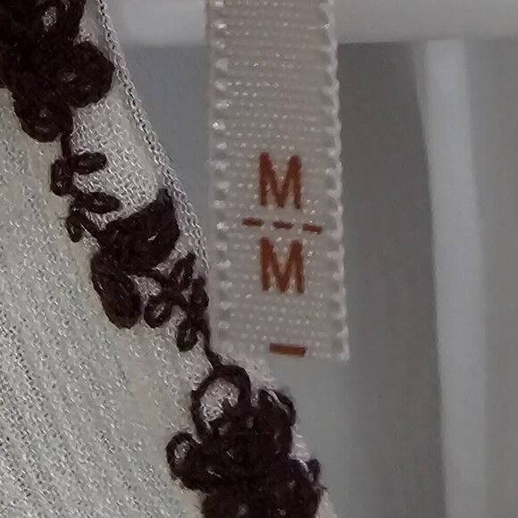 Free People White Plum Peasant Blouse Boho Embroidered Gypsy Hippie M - Picture 9 of 11